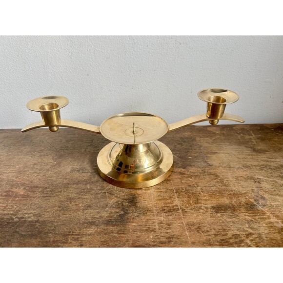 Vintage Brass Candelabra | Unity Candleholder Centerpiece - Picture 6 of 7
